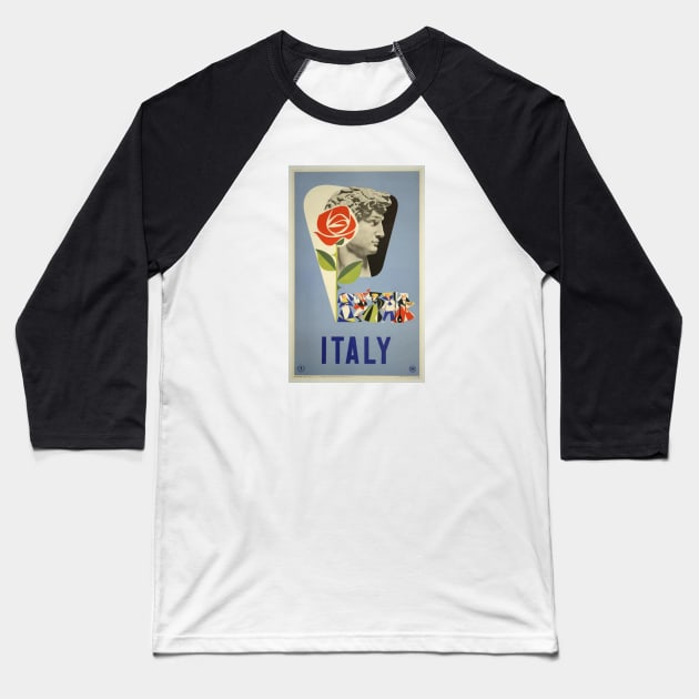 Italian vintage travel poster Baseball T-Shirt by Redbooster